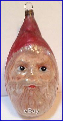 Antique 4 Santa/ Saint Nick W Glass Eyes German Figural Christmas Ornament