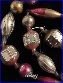 Antique 42 Bimini Striped Fadenglas Bead Figural Glass Garland Christmas Tree