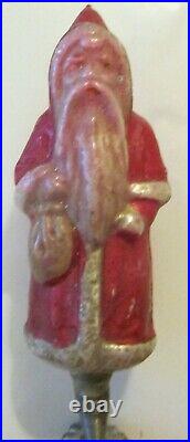 Antique Blown GLass Santa Belsnickle Christmas Clip on ornament 4 NICE