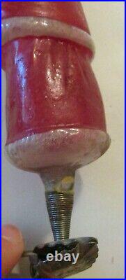 Antique Blown GLass Santa Belsnickle Christmas Clip on ornament 4 NICE