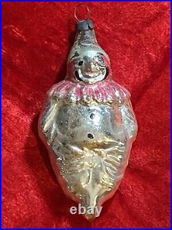 Antique Blown Glass 19th Century Victorian Christmas CLOWN Ornament