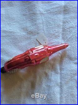 Antique Blown Glass Christmas Tree Ornament German Red Revolver