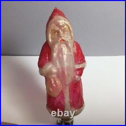 Antique Blown Glass Santa Belsnickle Clip-on Christmas Ornament Red/white 4