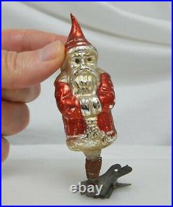Antique Blown Glass Santa Claus Christmas Clip Ornament 81956