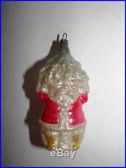 Antique Blown Mercury Glass Christmas Ornament Santa Pine Tree Hat