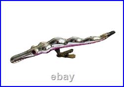 Antique Christmas Ornament, Glass Decoration Crocodile on Clip, 1930 (# 17622)