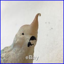 Antique Christmas Ornament Hand Blown Glass Cockatiel Parrot Bird On Clip
