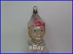 Antique Christmas Ornament PRINCE HEAD ON CONE with RARE ANGEL HAIR COLLAR