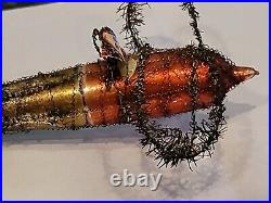 Antique Christmas Ornament Santa Airplane Blown Glass Scrap Wire RARE 7 1/2 Antique Christmas Ornament Santa Airplane Blown Glass Scrap Wire RARE 7 1/2