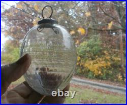 Antique Cut Glass Kugel Christmas Ornament Over 120 Yrs Old Honeycomb Pattern