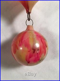 Antique End Of The Day Lavalier Hanging Glass German Christmas Tree Ornament