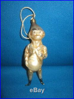 Antique Figural Blown Glass Rare Andy Gump with Annealed Legs Christmas Ornament