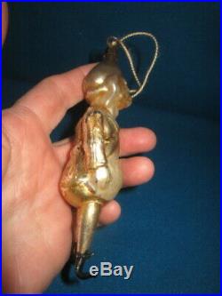 Antique Figural Blown Glass Rare Andy Gump with Annealed Legs Christmas Ornament