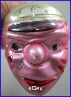 Antique Figural Glass Christmas Ornament Jockey Head Win by a Nose