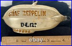 Antique German Blown Glass Graf Zeppelin D-L127 Christmas Ornament 1930's RARE