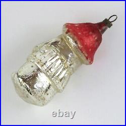 Antique German Blown Glass Mushroom Man with Pipe Figural Christmas Ornament