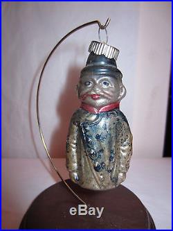 Antique German Blown Glass Policeman Figural Christmas Ornament