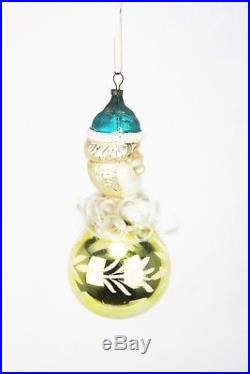 Antique German Blown Glass Santa Head Christmas Ornament ca1920