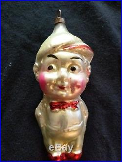Antique German Blown Glass Smitty Christmas Ornament