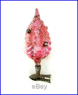 Antique German Clip On Blown Glass Figural Christmas Tree Wire Mercury Ornaments