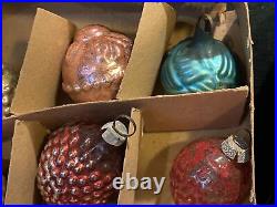 Antique German Feather Tree Glass Pine cones Tulip Fruit Christmas Ornament