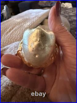 Antique German Figural Glass Christmas Ornament 1900's Boys Head Blond Hair