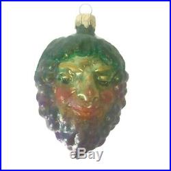 Antique German Figural Glass Christmas Ornament Bacchus Grapes God Deity 3-1/2
