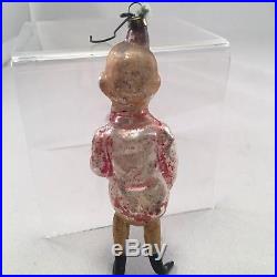 Antique German Figural Glass Christmas Ornament Comic Character Annealed Legs