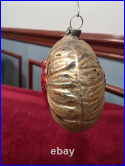 Antique German Glass Beetle on a Disc Christmas Ornament