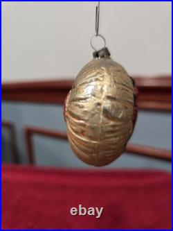 Antique German Glass Beetle on a Disc Christmas Ornament