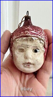 Antique German Glass Christmas Ornament Glass Eyes HTF Little Red Riding Hood