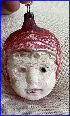 Antique German Glass Christmas Ornament Glass Eyes HTF Little Red Riding Hood