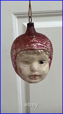 Antique German Glass Christmas Ornament Glass Eyes HTF Little Red Riding Hood