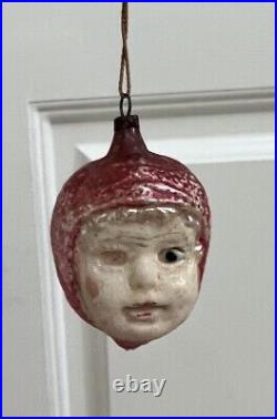 Antique German Glass Christmas Ornament Glass Eyes HTF Little Red Riding Hood