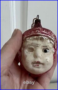 Antique German Glass Christmas Ornament Glass Eyes HTF Little Red Riding Hood