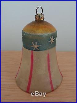 Antique German Glass Christmas Ornament PATRIOTIC BELL c. 1910-1920