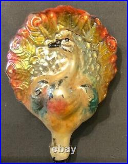 Antique German Glass Christmas Ornament Peacock Pipe Rattle
