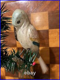 Antique German Glass Figural Long Beak Shore Bird Clip Christmas Tree Ornament