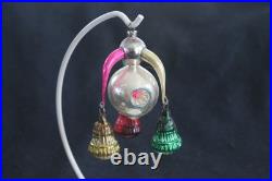 Antique German Glass Fluted Bell Chandelier Christmas Ornament