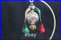 Antique German Glass Fluted Bell Chandelier Christmas Ornament