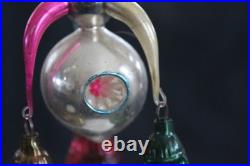 Antique German Glass Fluted Bell Chandelier Christmas Ornament