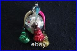 Antique German Glass Fluted Bell Chandelier Christmas Ornament