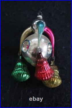 Antique German Glass Fluted Bell Chandelier Christmas Ornament