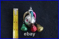 Antique German Glass Fluted Bell Chandelier Christmas Ornament