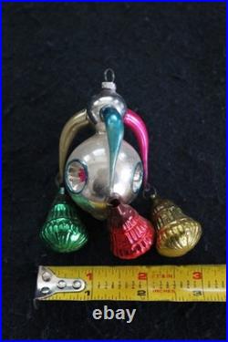 Antique German Glass Fluted Bell Chandelier Christmas Ornament