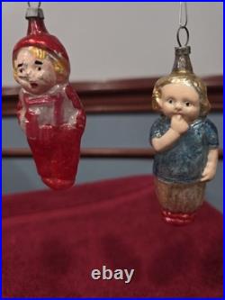 Antique German Glass Hansel AND Gretel Christmas Ornament