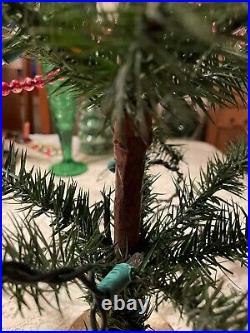 Antique German Goose Feather Christmas Tree 32 with Ornaments, Lights, Garland