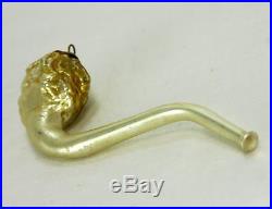 Antique German Hand Blown Glass Christmas Ornament Character Head Pipe ca1910