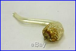 Antique German Hand Blown Glass Christmas Ornament Character Head Pipe ca1910
