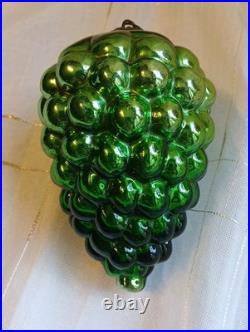 Antique German Kugel Green Grapes Cluster 4.5 Christmas Ornament Heavy Glass Antique German Kugel Green Grapes Cluster 4.5 Christmas Ornament Heavy Glass
